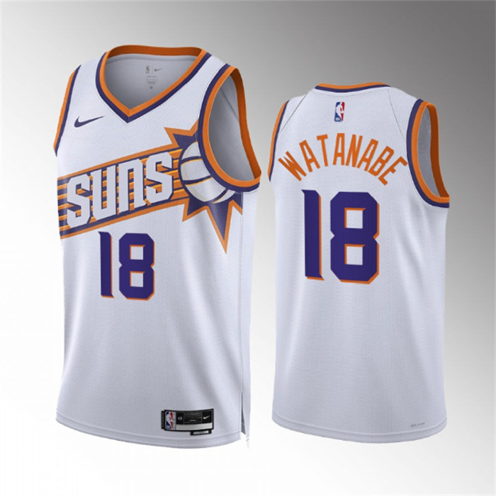 Personalized Men’s Phoenix Suns #18 Yuta Watanabe White Association Edition Stitched Basketball Jersey
