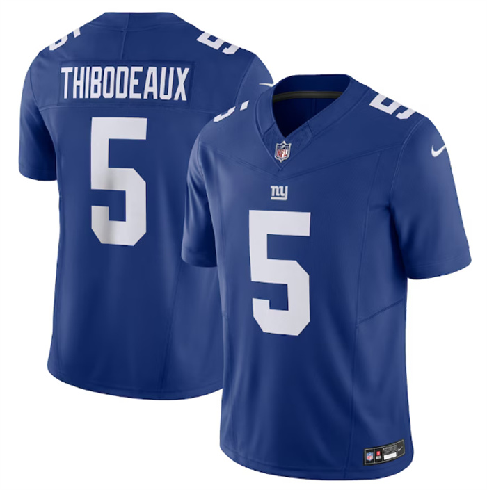 Personalized Men’s New York Giants #5 Kayvon Thibodeaux Blue 2023 F.U.S.E. Untouchable Limited Stitched Jersey
