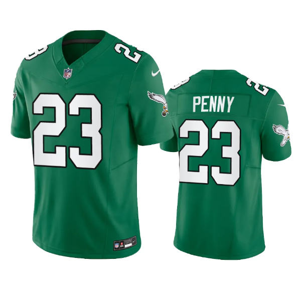 Personalized Men’s Philadelphia Eagles #23 Rashaad Penny Green 2023 F.U.S.E. Untouchable Stitched Football Jersey