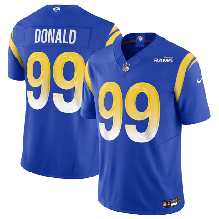 Personalized Men’s Los Angeles Rams #99 Aaron Donald Royal 2023 F.U.S.E. Untouchable Limited Stitched Football Jersey