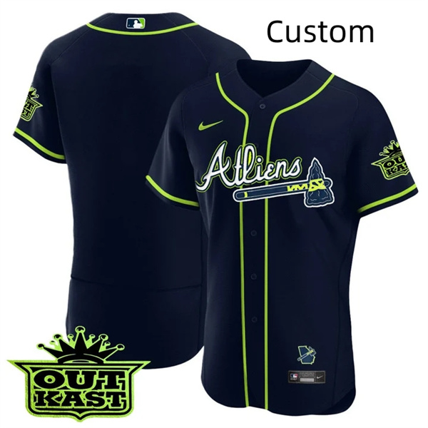 Personalized Custom MEN’S ATLANTA BRAVES ATLIENS FLEX BASE JERSEY – ALL STITCHED