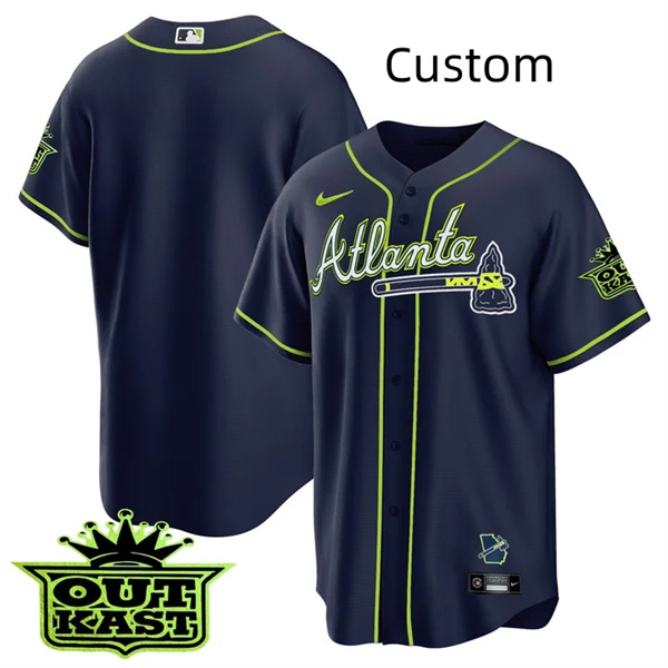 Personalized Custom MEN’S ATLANTA BRAVES OUTKAST Atliens COOL BASE JERSEY -ALL STITCHED