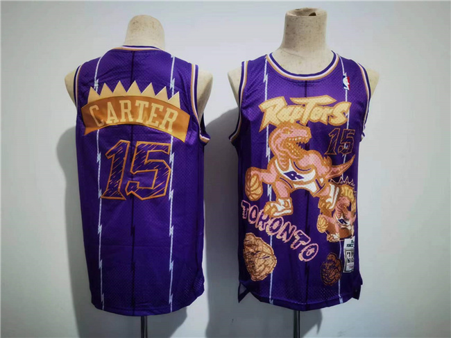 Personalized Men’s Toronto Raptors #15 Vince Carter Purple Throwback Stitched Jersey