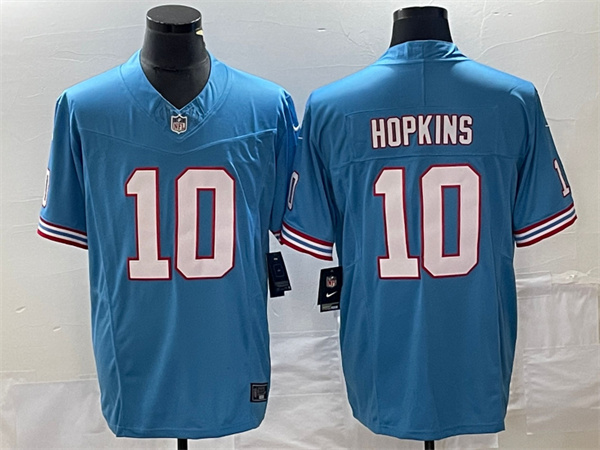 Personalized Men’s Tennessee Titans #10 DeAndre Hopkins Light Blue 2023 F.U.S.E. Limited Throwback Stitched Football Jersey