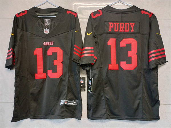 Personalized Men’s San Francisco 49ers #13 Brock Purdy Black 2023 F.U.S.E. Untouchable Limited Stitched Football Jersey