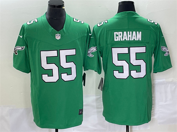 Personalized Men’s Philadelphia Eagles #55 Brandon Graham Green 2023 F.U.S.E. Untouchable Stitched Football Jersey