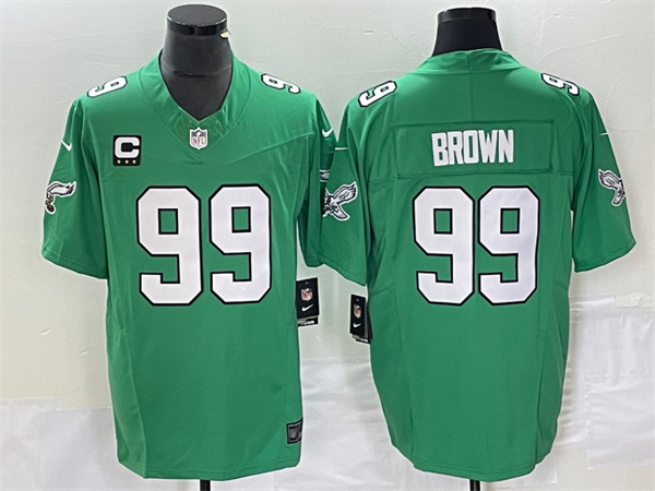 Personalized Men’s Philadelphia Eagles #99 Jerome Brown Green 2023 F.U.S.E. With C Patch Untouchable Stitched Football Jersey