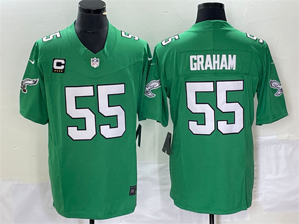 Personalized Men’s Philadelphia Eagles #55 Brandon Graham Green 2023 F.U.S.E. With C Patch Untouchable Stitched Football Jersey