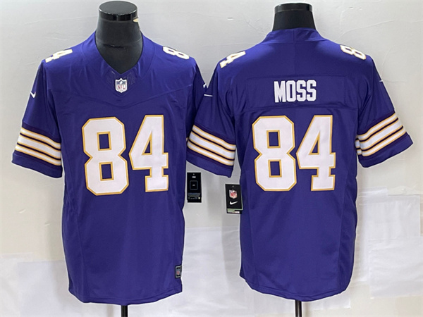 Personalized Men’s Minnesota Vikings #84 Randy Moss Purple 2023 F.U.S.E. Untouchable Limited Stitched Jersey