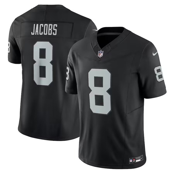 Personalized Men’s Las Vegas Raiders #8 Josh Jacobs Black 2023 F.U.S.E Untouchable Stitched Football Jersey