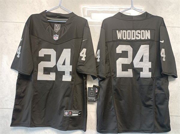 Personalized Men’s Las Vegas Raiders #24 Charles Woodson Black 2023 F.U.S.E Untouchable Stitched Football Jersey