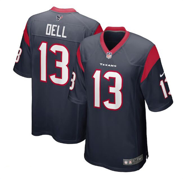 Personalized Men’s Houston Texans #13 Tank Dell Navy Stitched Game Jersey