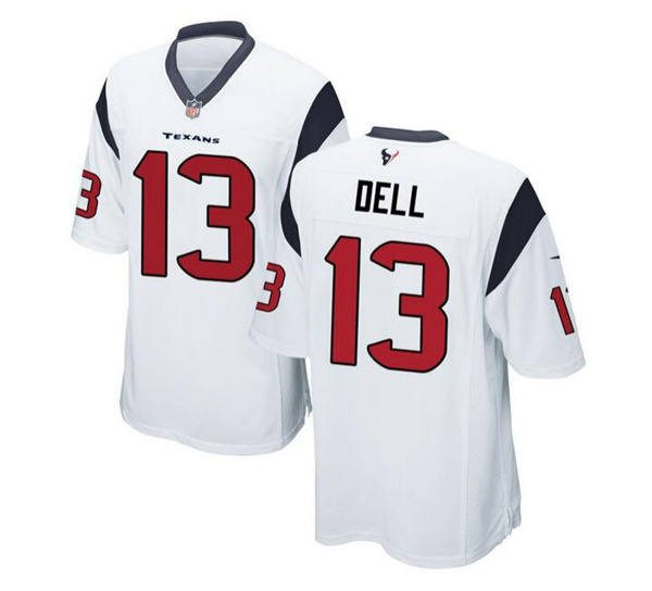 Personalized Men’s Houston Texans #13 Tank Dell White Stitched Game Jersey