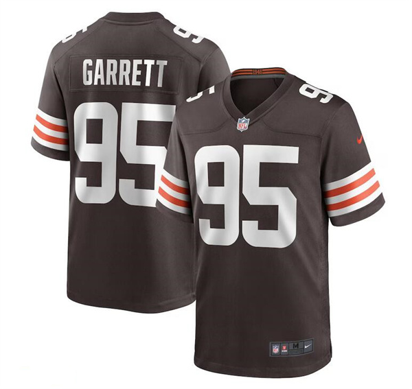 Personalized Men’s Cleveland Browns #95 Myles Garrett Brown Stitched Game Jersey