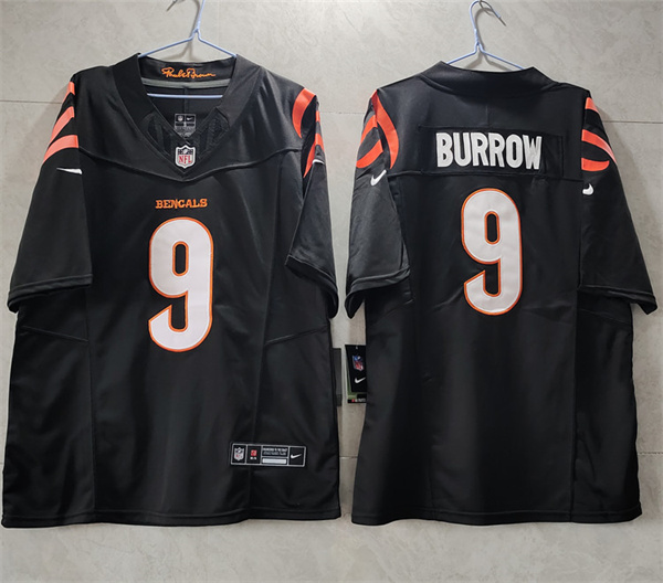 Personalized Men’s Cincinnati Bengals #9 Joe Burrow Black 2023 F.U.S.E. Untouchable Limited Stitched Jersey