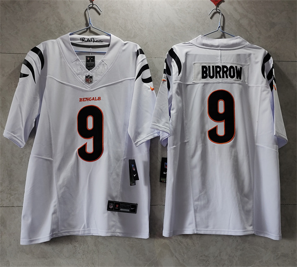 Personalized Men’s Cincinnati Bengals #9 Joe Burrow White 2023 F.U.S.E. Untouchable Limited Stitched Jersey
