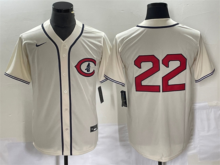 Personalized Men’s Chicago Cubs #22 Jason Heyward 2022 Cream Field Of Dreams Cool Base Stitched Baseball Jersey