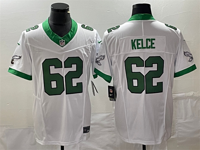 Personalized Men’s Philadelphia Eagles #62 Jason Kelce White 2023 F.U.S.E. Untouchable Stitched Football Jersey