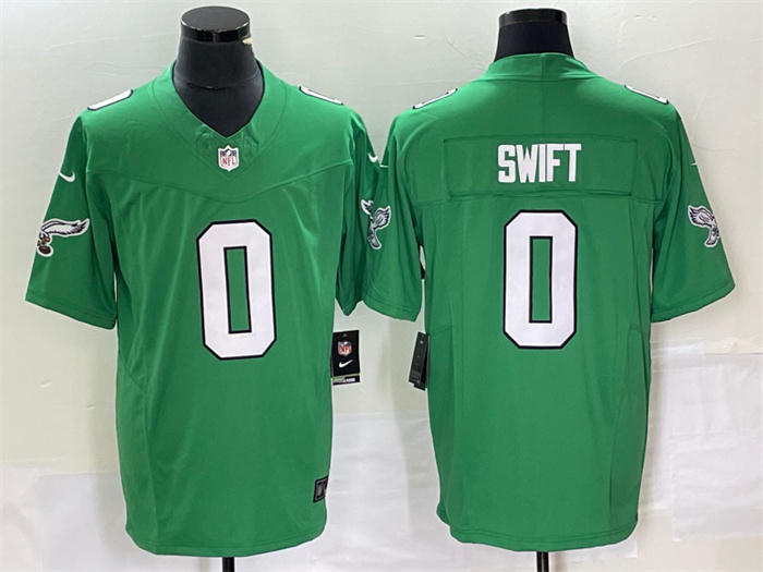 Personalized Men’s Philadelphia Eagles #0 D’Andre Swift Green 2023 F.U.S.E. Untouchable Stitched Football Jersey