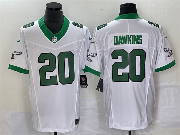 Personalized Men’s Philadelphia Eagles #20 Brian Dawkins White 2023 F.U.S.E. Untouchable Stitched Football Jersey