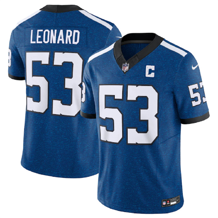 Personalized Men’s Indianapolis Colts #53 Shaquille Leonard Royal 2023 F.U.S.E. Indiana Nights Limited Stitched Football Jersey