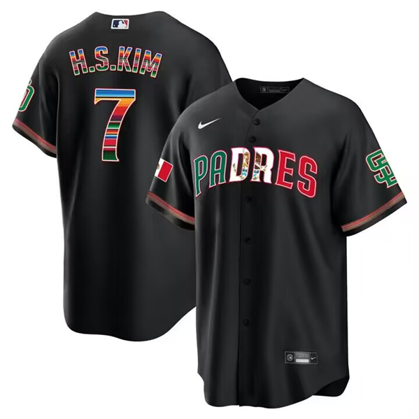 Personalized Men’s San Diego Padres #7 Ha Seong Kim Mexico Black Cool Base Stitched Baseball Jersey