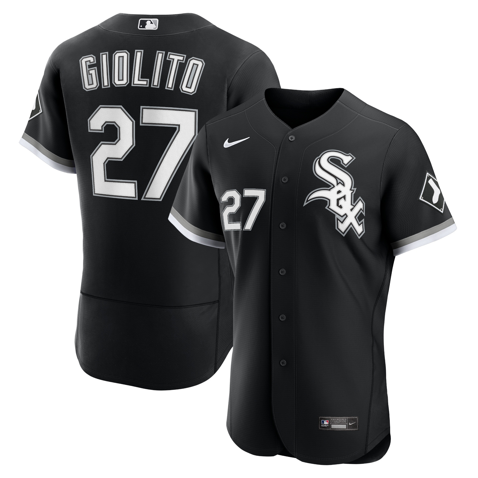 Personalized Men’s Chicago White Sox #27 Lucas Giolito Black Flex Base Stitched Baseball Jersey
