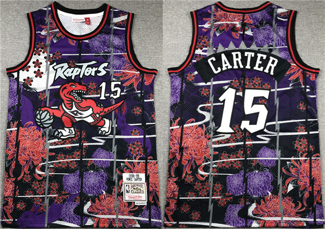 Personalized Men’s Toronto Raptors #15 Vince Carter Purple Red Throwback Stitched Jersey