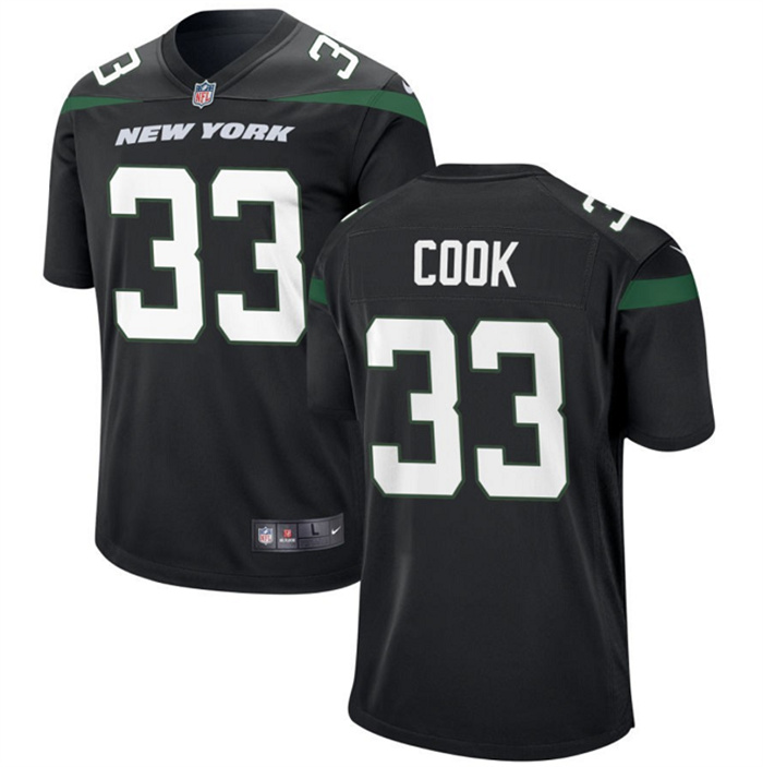 Personalized Men’s New York Jets #33 Dalvin Cook Black Stitched Game Jersey