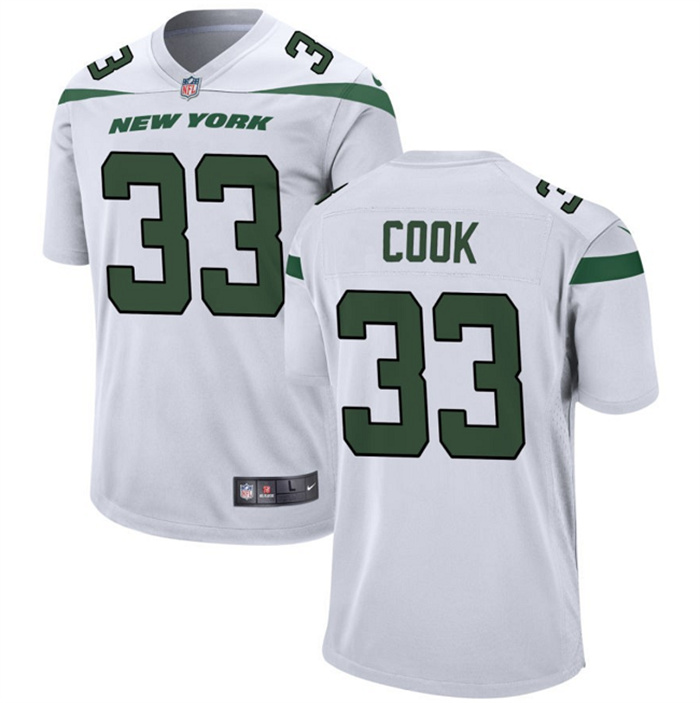 Personalized Men’s New York Jets #33 Dalvin Cook White Stitched Game Jersey