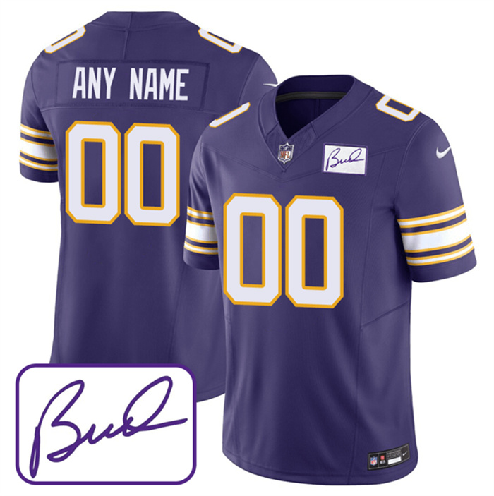 Personalized Men’s Minnesota Vikings Active Player Purple 2023 F.U.S.E. Bud Grant Patch Limited Stitched Jersey