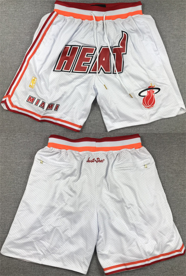 Personalized Men’s Miami Heat White Shorts (Run Small)