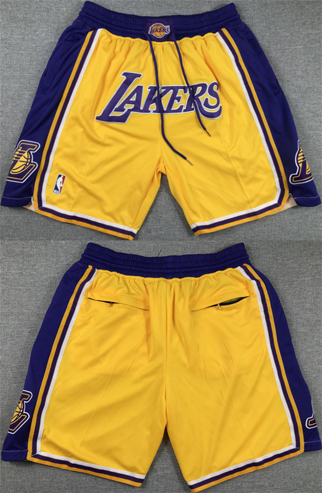 Personalized Men’s Los Angeles Lakers Yellow Purple Shorts (Run Small)