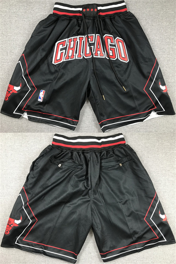 Personalized Men’s Chicago Bulls Black Shorts (Run Small)