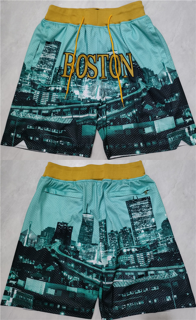 Personalized Men’s Boston Celtics Aqua Black Shorts (Run Small)