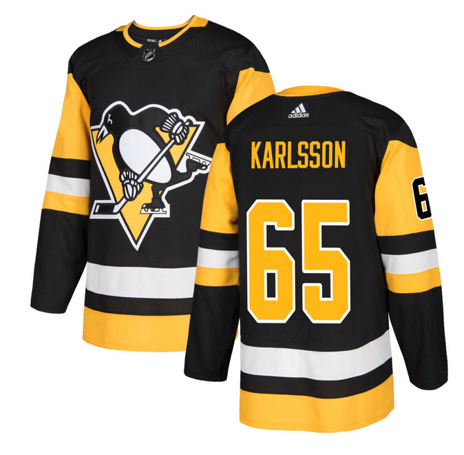 Personalized Men’s Pittsburgh Penguins #65 Erik Karlsson Black Stitched Jersey