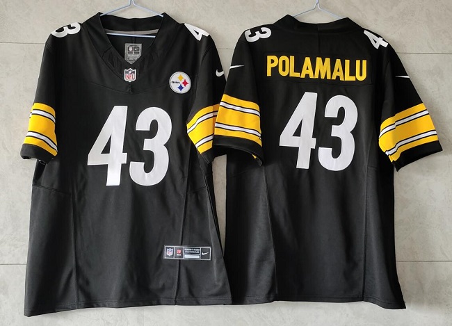 Personalized Men’s Pittsburgh Steelers #43 Troy Polamalu Black 2023 F.U.S.E. Untouchable Limited Jersey