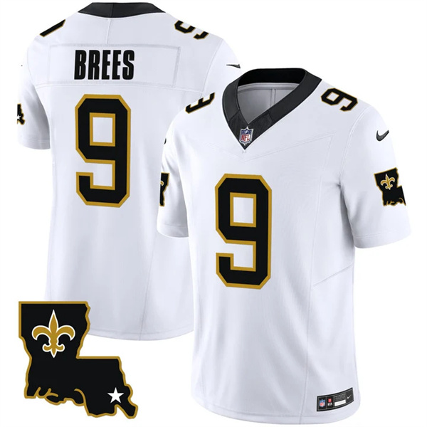 Personalized Men’s New Orleans Saints #9 Drew Brees White 2023 F.U.S.E. 1987 Legacy Stitched Jersey