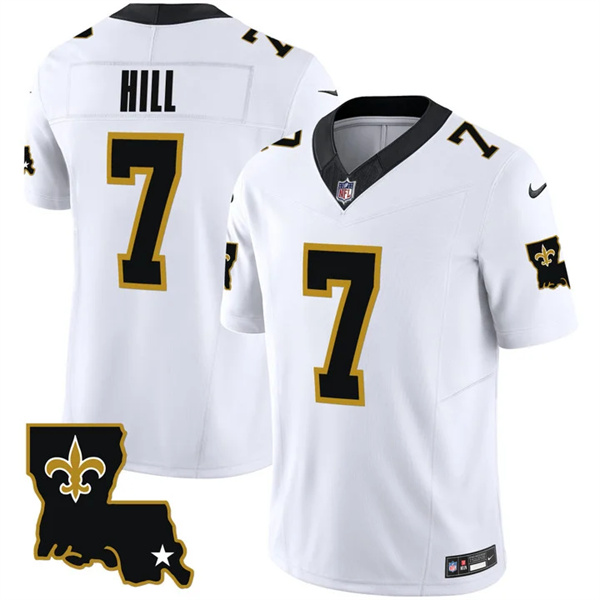 Personalized Men’s New Orleans Saints #7 Taysom Hill White 2023 F.U.S.E. 1987 Legacy Stitched Jersey