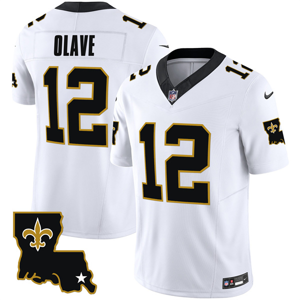 Personalized Men’s New Orleans Saints #12 Chris Olave White 2023 F.U.S.E. 1987 Legacy Stitched Jersey