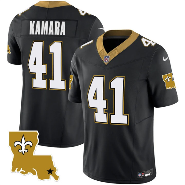 Personalized Men’s New Orleans Saints #41 Alvin Kamara Black 2023 F.U.S.E. 1987 Legacy Stitched Jersey