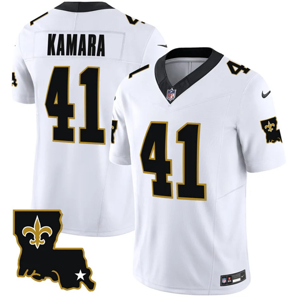 Personalized Men’s New Orleans Saints #41 Alvin Kamara White 2023 F.U.S.E. 1987 Legacy Stitched Jersey