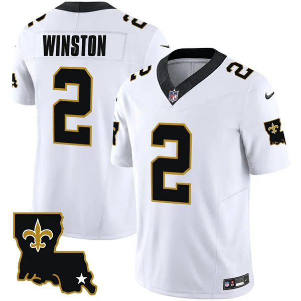 Personalized Men’s New Orleans Saints #2 Jameis Winston White 2023 F.U.S.E. 1987 Legacy Stitched Jersey