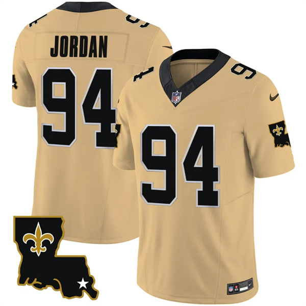 Personalized Men’s New Orleans Saints #94 Cameron Jordan Gold 2023 F.U.S.E. 1987 Legacy Stitched Jersey