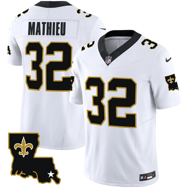 Personalized Men’s New Orleans Saints #32 Tyrann Mathieu White 2023 F.U.S.E. 1987 Legacy Stitched Jersey