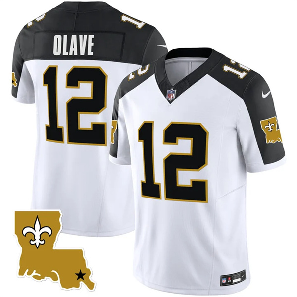Personalized Men’s New Orleans Saints #12 Chris Olave White Black 2023 F.U.S.E. 1987 Legacy Stitched Jerseys