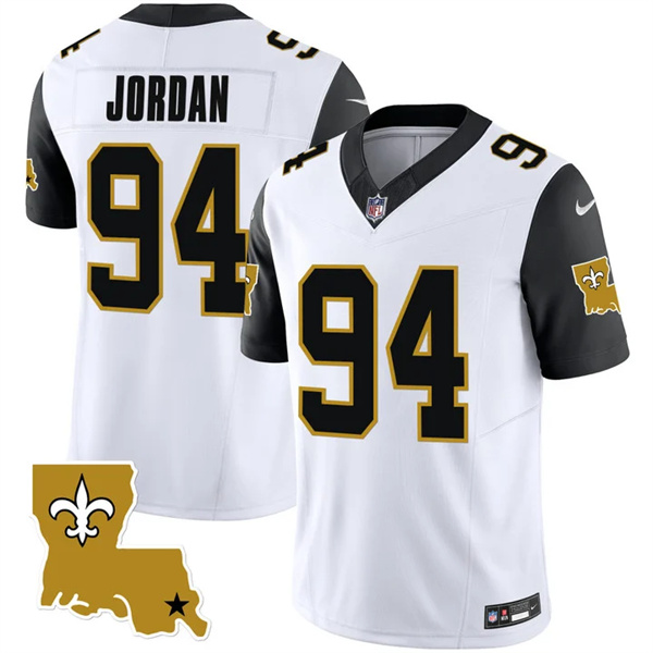 Personalized Men’s New Orleans Saints #94 Cameron Jordan White Black 2023 F.U.S.E. 1987 Legacy Stitched Jersey