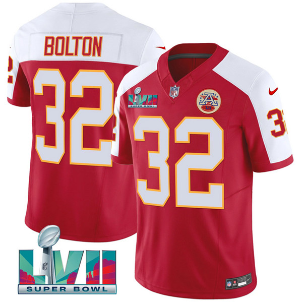 Personalized Men’s Kansas City Chiefs #32 Nick Bolton Red 2023 F.U.S.E. With Super Bowl LVII Patch Untouchable Limited Stitched Jersey