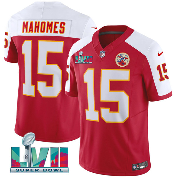 Personalized Men’s Kansas City Chiefs #15 Patrick Mahomes Red 2023 F.U.S.E. With Super Bowl LVII Patch Untouchable Limited Stitched Jersey
