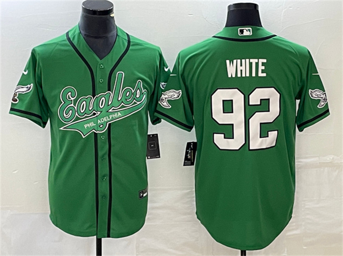 Personalized Men’s Philadelphia Eagles #92 Reggie White Green Cool Base Stitched Baseball Jersey
